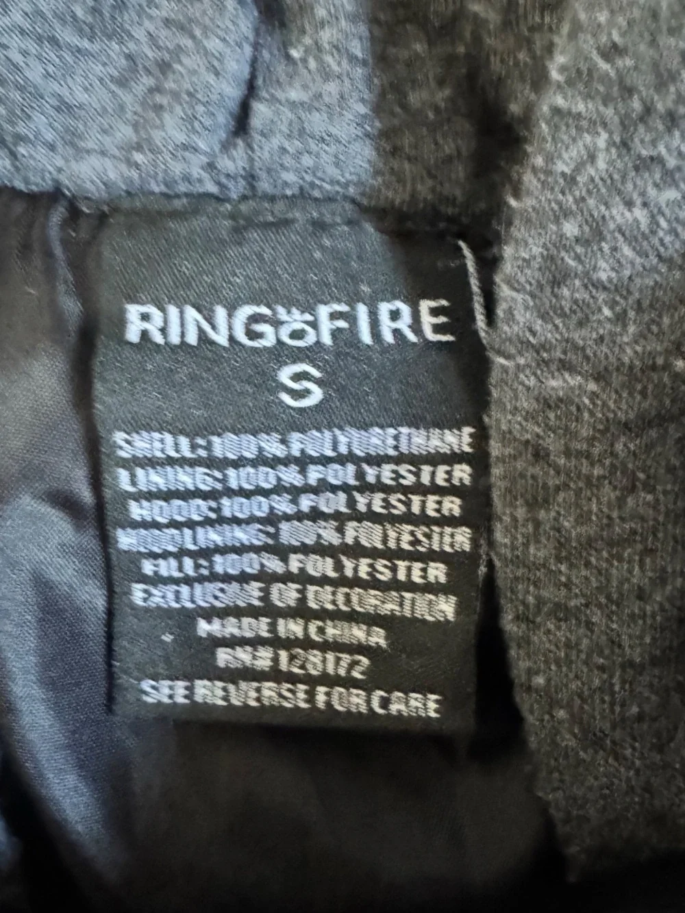 Ring of Fire Men's Faux Leather Hooded Jacket Black Size S Excellent Condition